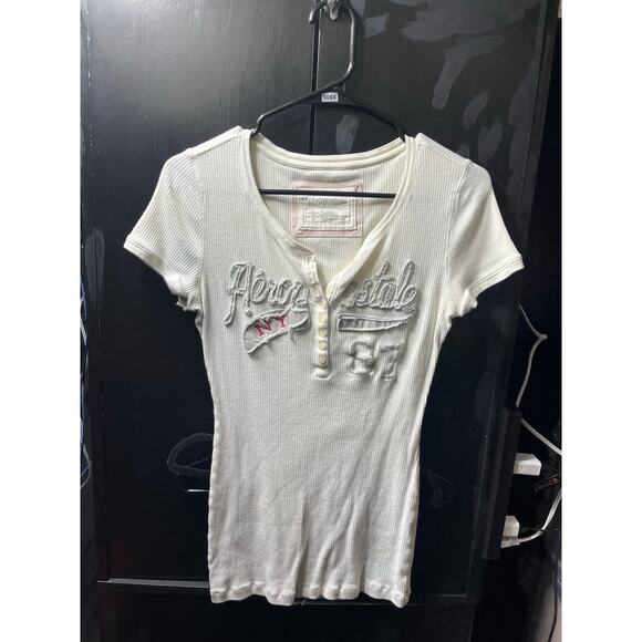 Aeropostale Women’s Stretch Henley Tee - Picture 1 of 4